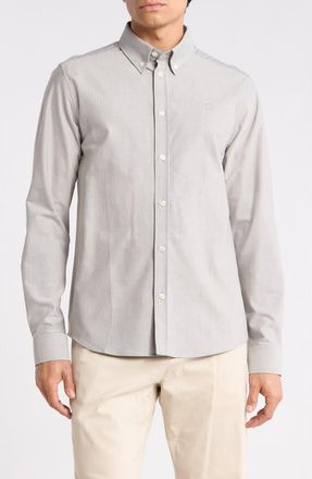 Les Deux Konrad Stripe Cotton Oxford Button-Down Shirt in Light Sand/Blueprint at Nordstrom Rack, Size Xx-Large
