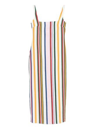 Cala de la Cruz Amaranta square-neck striped midi dress - Pink