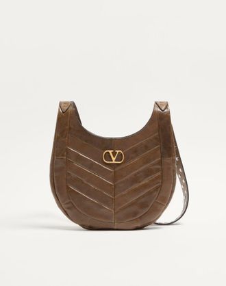 Valentino Garavani Borsa Hobo Piccola Valentino Garavani Hoboho In Nappa Motivo Chevron Donna TUNDRA UNI