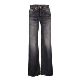 Dondup Jeans, Dames, Grijs, W28, Katoen, Jacklyn Wide Jeans