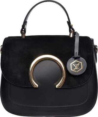 Luisa Vannini Zwart Rundleer Tas