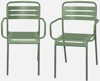 Sweeek Sill&oacute;n De Jard&iacute;n En Acero, Set De 2