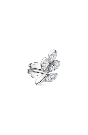 Maria Tash Diamond Vine Single Threaded Stud Earring in White Gold at Nordstrom, Size 8 Mm