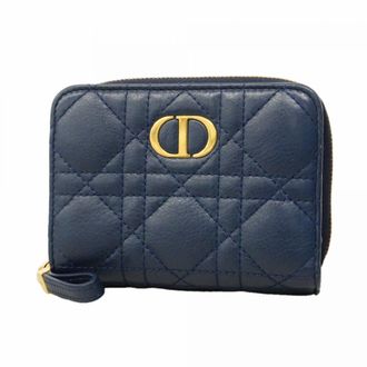 Dior Blue Leather Wallet (Bi-Fold) (Pre-Owned)