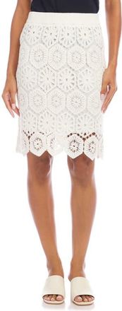 Karen Kane Open Stitch Skirt in White at Nordstrom, Size X-Small