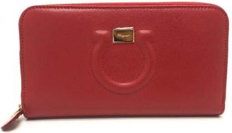 Ferragamo Pre-owned Leren Portemonnee - Dames - Vintage Accessoires - Rood - ONE Size - Leer - Vintage