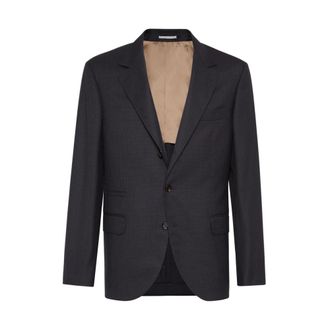 Brunello Cucinelli Houndstooth Blazer - male - Brunello Cucinelli - Blazers - Gray - 3XL - Jackets