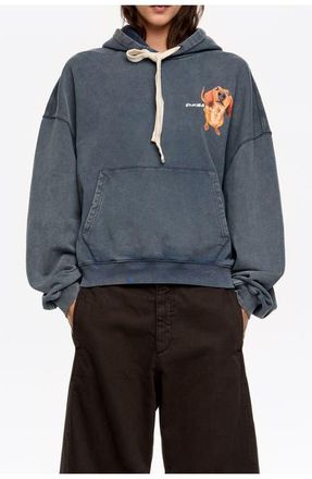 Bimba & Lola Dachshund Logo Hoodie in Grey Blue at Nordstrom, Size X-Small Eu