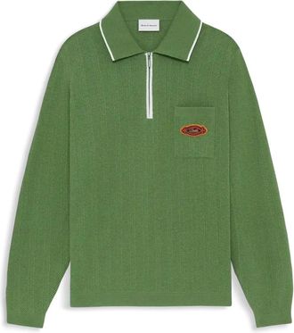 Dr&ocirc;le de Monsieur Polo shirt met lange mouwen - Heren - Polos - Groen - L - Tops