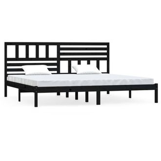 Berkfield Home Bed Frame Black Solid Wood Pine 200x200 cm
