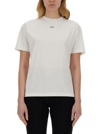 Off-white White T-Shirt With Geometric Logo Design