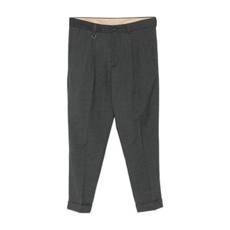 Paolo Pecora Suit Trousers, male, Gray, S, Pleated Trousers