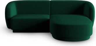 CXL by Christian Lacroix Sofá esquinero modular derecho 3 plazas de terciopelo verde botella