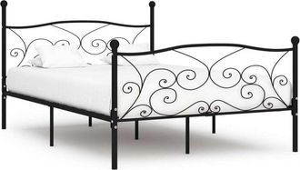 vidaXL Estructura De Cama Con Somier Metal Negro 160x200 Cm Vidaxl