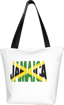 AOOEDM Tote Bag Jamaican Flag Shopping Bags Small Reusable Market Bag Beach Tote Bags Travel Totes