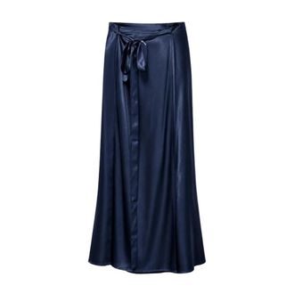 Roberto Collina Gonna Portafoglio Wrap Skirt - Dames - Maxi Rokken - Blauw - S - Spandex - Rokken