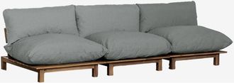 Sklum Sklum - Sof&aacute; Modular Reclinable De 3 Piezas En Madera De Acacia Brina