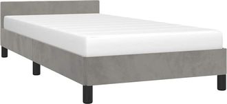 vidaXL Estructura De Cama Sin Colch&oacute;n Terciopelo Gris Claro 90x190 Cm Vidaxl