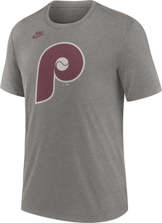 Nike Philadelphia Phillies Cooperstown Logo Nike Mens MLB T-Shirt in Grey | NJFD06GPHP-70U