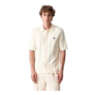 Fred Perry Short Sleeve Shirts - Heren - Korte mouwen Overhemden - Beige - XL - Overhemden