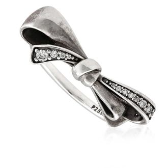Pandora Ladies Sparkling Bow Ring, Size 52