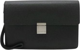 Louis Vuitton Pre-owned Taiga Clutch - Dames - Vintage Clutch - Zwart - ONE Size - Leer - Vintage