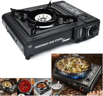 Trade Shop Trade Shop - Fornello Acciaio A Gas Q-ws155 Campeggio Casa Portatile 2900w Piano Cottura Cucina