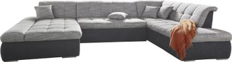 Domo Collection Wohnlandschaft »Moric Luxus incl. Zierkissen« U-Form, bis 140kg pro Sitzplatz belastbar, XXL B/T/H: 353/216/80 cm