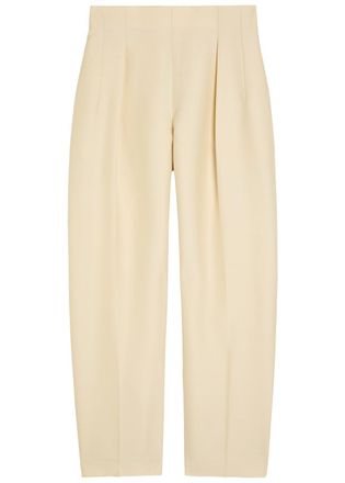 Khaite Somera Wool and Silk-blend Trousers - Ivory - 2 (UK6 / XS)