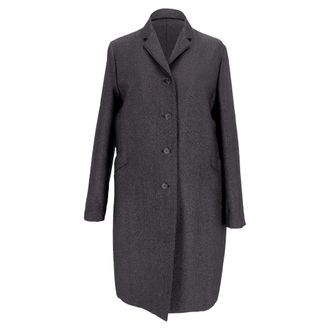 Jil Sander Pre-owned Womens Jil Long Coat in Grey Acetate - Size EU 34