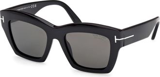 Tom Ford Luna Zonnebril - Dames - Zonnebrillen - Zwart - 52 MM - Accessoires