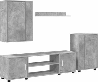 vidaXL Vidaxl - 4 Piece tv Cabinet Set 4 pcs Concrete grey Engineered wood