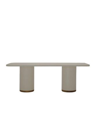 Hannun Mesa de exterior de microcemento en color gris piedra, 180cm