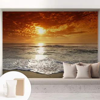 Tulup Carta Da Parati Con Design Moderno - Per Rinnovamento Rapido - Non-woven - Per Interni Moderni Onde Oceaniche 208x146 Cm
