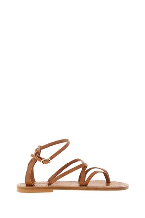 K.Jacques Brown Epicure Leather Thong Sandals