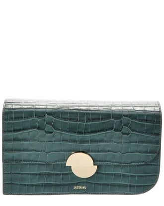 Jason Wu Croc-Embossed Leather Clutch