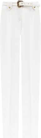 Versace Jeans Couture Broek Wit - Dames - Straight fit broeken - Wit - S - Broeken