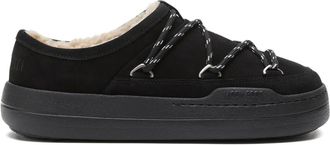 Moon Boot Sneakers Park in shearling con lacci - Nero