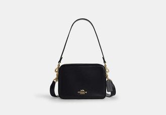 Coach Womens Carey Crossbody Bag in Black | Leather