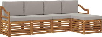 vidaXL Conjunto De Sof&aacute;s De Exterior 5 Uds. Natural Y Gris Claro Vidaxl
