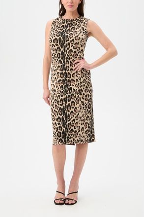 Trina Turk Dame Leopard Midi Sheath Dress in Multi at Nordstrom, Size 14