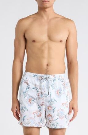 Vintage Summer Swimwear Ponji Print Volley Swim Trunks in Ivory at Nordstrom Rack, Size Xx-Large
