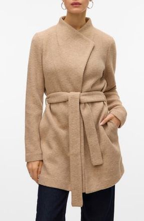 Vero Moda Nora Brushed Sweater Coat in Silver Mink Melange at Nordstrom Rack, Size Xx-Large