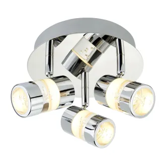 Searchlight Plafoniera Contemporanea Bolle Acciaio Cromo Policarbonato Led 16w 3000k