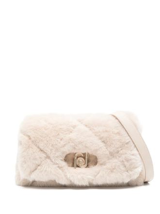 Liu Jo shearling crossbody bag - women - Polyester/Polyester - One Size - Neutrals