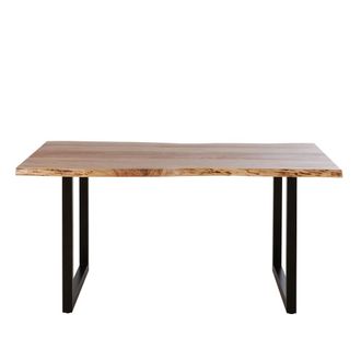 Maisons du monde Mesa de comedor para 8 personas de acacia y metal negro L.160 cm