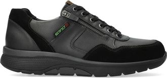 Mephisto Wijd-Fit Wandelsneaker - Heren - Sneakers - Zwart - 47 EU - Leer - Schoenen