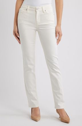 Anne Klein Leo Straight Leg Jeans in White Dove at Nordstrom, Size 6