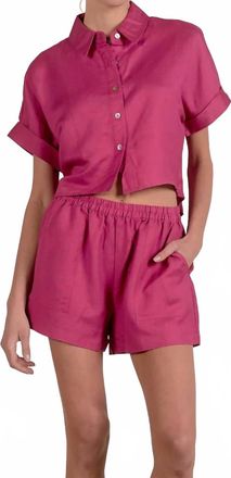 Elan Womens Sadie Pull On Short In Fuchsia