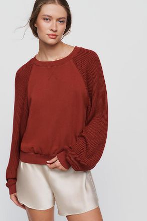 Pilcro Niki Long Sleeve Bubble Sweatshirt